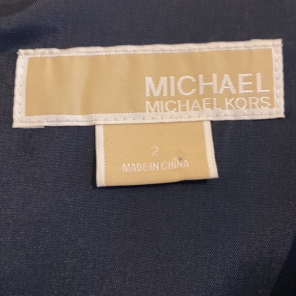 NWT Michael Kors Sz 2 Satin Navy Blue (Black?) Dress Party Prom Wedding Party MK - Picture 5 of 16